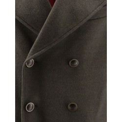 Double-breasted virgin wool coat