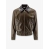 Leather Jacket with Ibntrecciato detail
