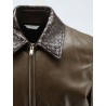 Leather Jacket with Ibntrecciato detail