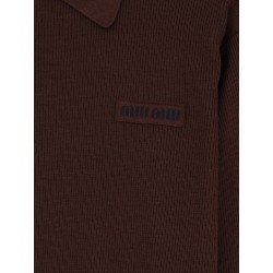 Wool polo shirt with embroidered logo on the front