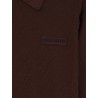 Wool polo shirt with embroidered logo on the front