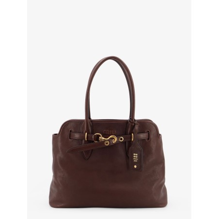 Aventure leather handbag with front lettering logo