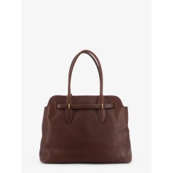 Aventure leather handbag with front lettering logo