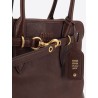 Aventure leather handbag with front lettering logo