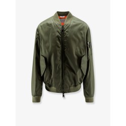 Nylon bomber with orange lining