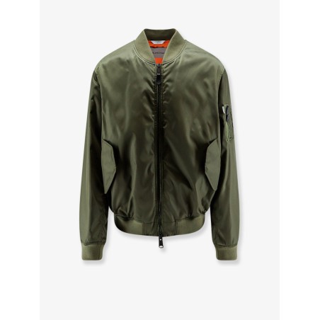 Nylon bomber with orange lining
