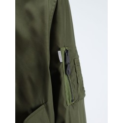 Nylon bomber with orange lining