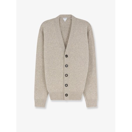 Cashmere blend cardigan with Intreccio patch
