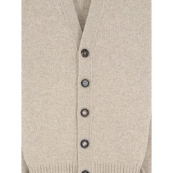 Cashmere blend cardigan with Intreccio patch