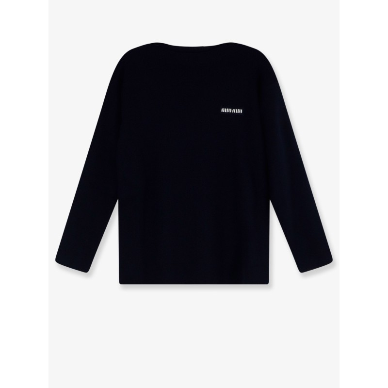 Wool sweater with lettering logo