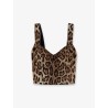 Cotton blend top with animal print
