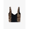 Cotton blend top with animal print