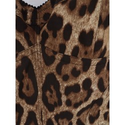 Cotton blend top with animal print