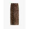 Stretch viscose longuette skirt with animal print