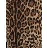 Stretch viscose longuette skirt with animal print
