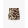 Cotton, silk and viscose mini skirt with animal motif