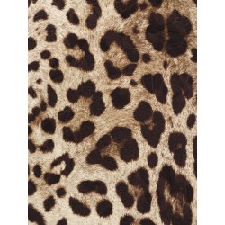 Cotton, silk and viscose mini skirt with animal motif