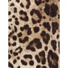 Cotton, silk and viscose mini skirt with animal motif