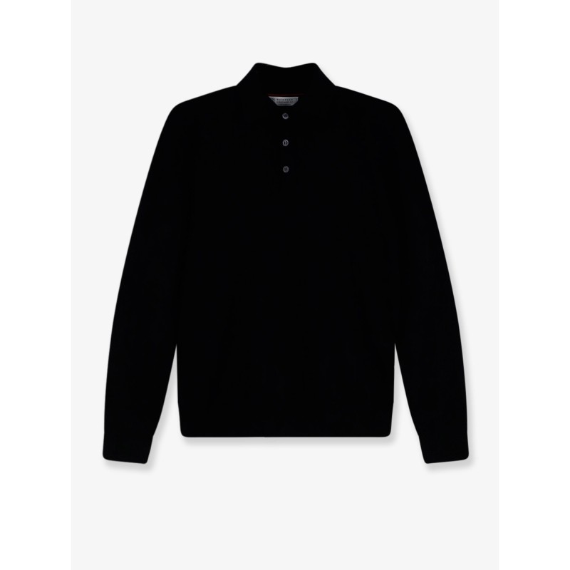 Cashmere and silk polo shirt