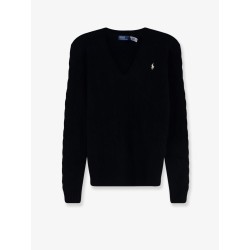 Wool and cashmere blend sweater with embroidered logo on the front