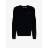 Wool and cashmere blend sweater with embroidered logo on the front