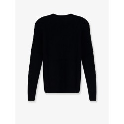 Wool and cashmere blend sweater with embroidered logo on the front
