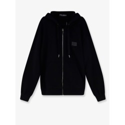 Cotton sweatshirt with metal logo patch