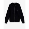 Cotton sweatshirt with metal logo patch