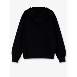 Cotton sweatshirt with metal logo patch