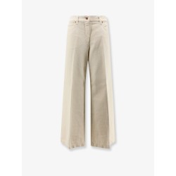Denim trousers with back logo patch