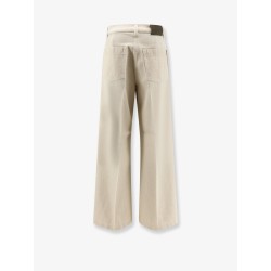 Denim trousers with back logo patch