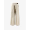 Denim trousers with back logo patch