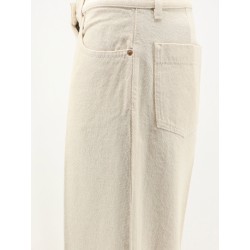 Denim trousers with back logo patch