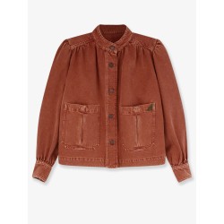 Orange denim jacket