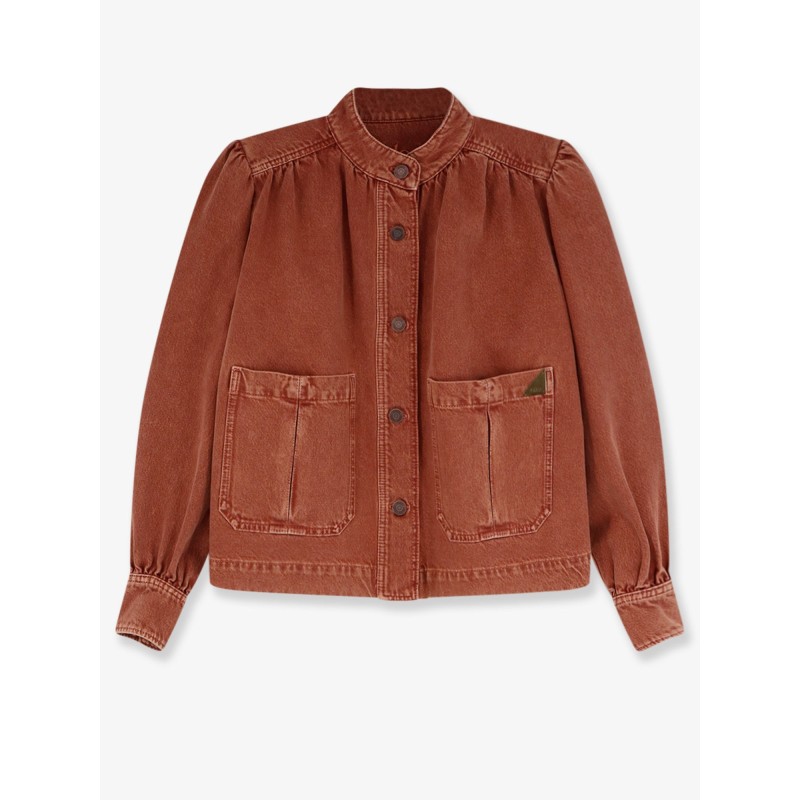 Orange denim jacket