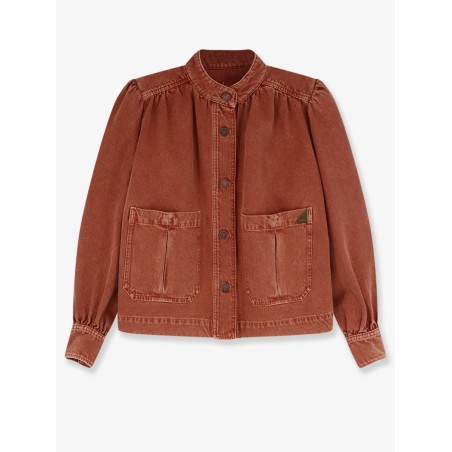 Orange denim jacket