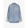 Cotton shirt jacket with embroidered lettering logo