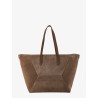 BC Duo suede shoulder bag with engraved logo