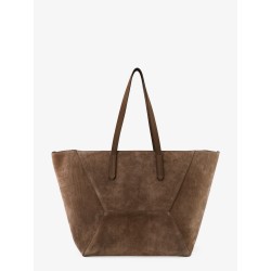 BC Duo suede shoulder bag with engraved logo