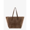 BC Duo suede shoulder bag with engraved logo