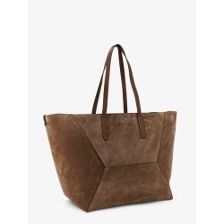 BC Duo suede shoulder bag with engraved logo