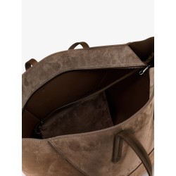 BC Duo suede shoulder bag with engraved logo