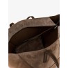 BC Duo suede shoulder bag with engraved logo