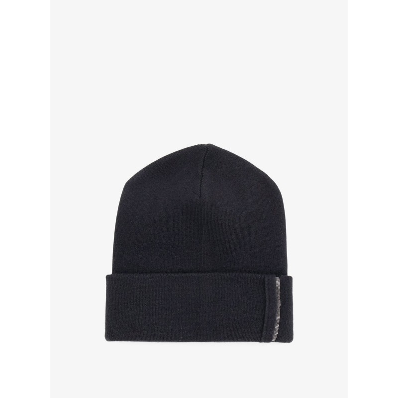 Cashmere hat with Monili detail