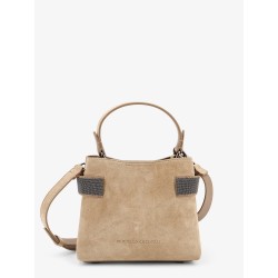Suede shoulder bag with Monili detail