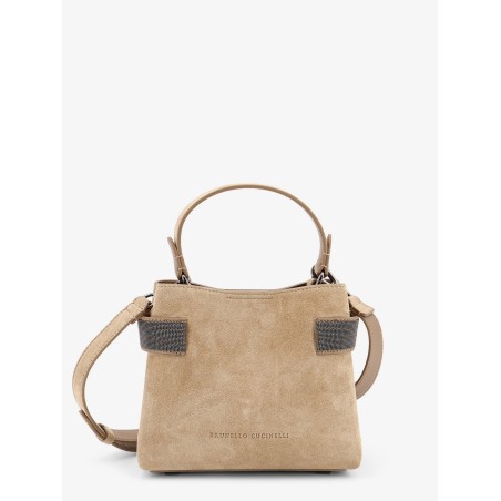 Suede shoulder bag with Monili detail