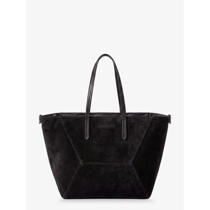 BC Duo suede shoulder bag with engraved logo