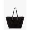 BC Duo suede shoulder bag with engraved logo
