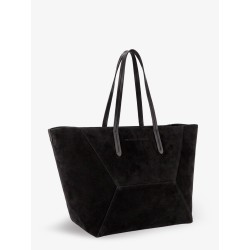 BC Duo suede shoulder bag with engraved logo