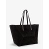 BC Duo suede shoulder bag with engraved logo